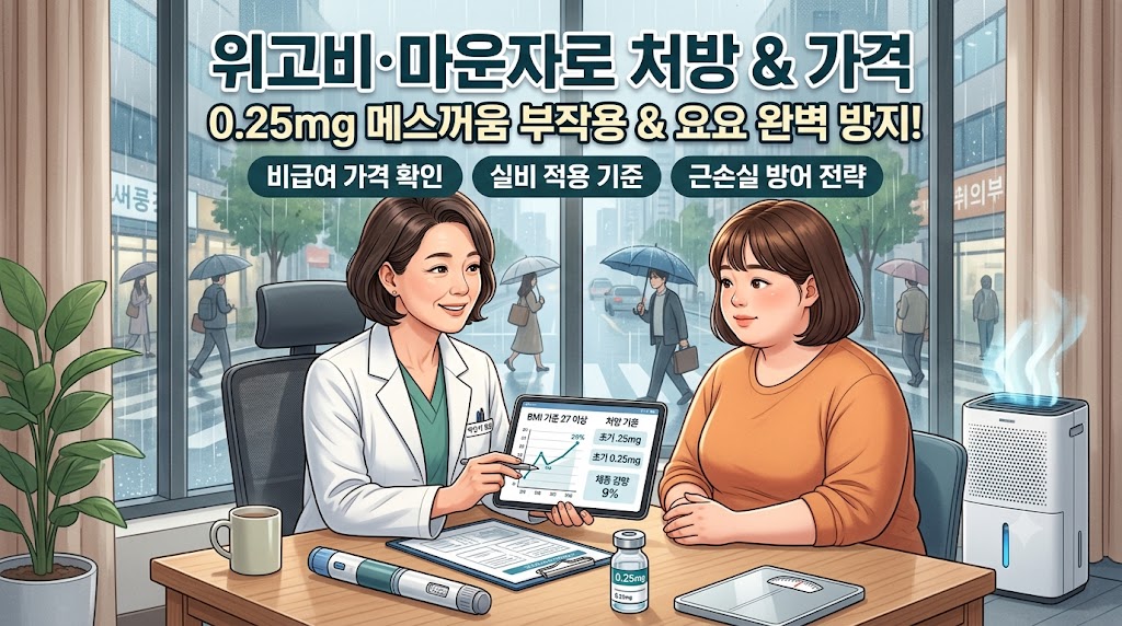 위고비 마운자로 처방기준 0.25mg 메스꺼움 부작용과 요요 막는법