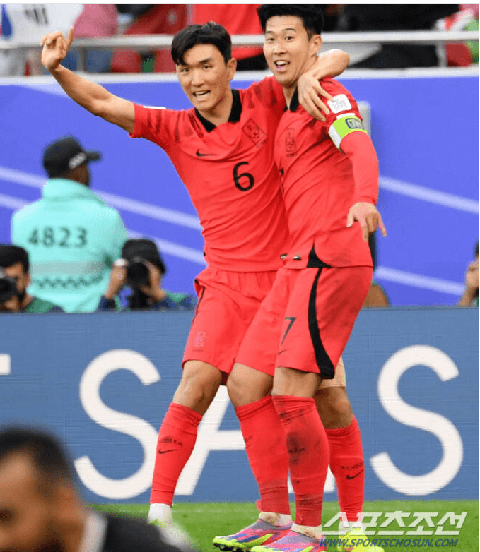 요르단과의 경기에서 골넣고 기뻐하는 모습