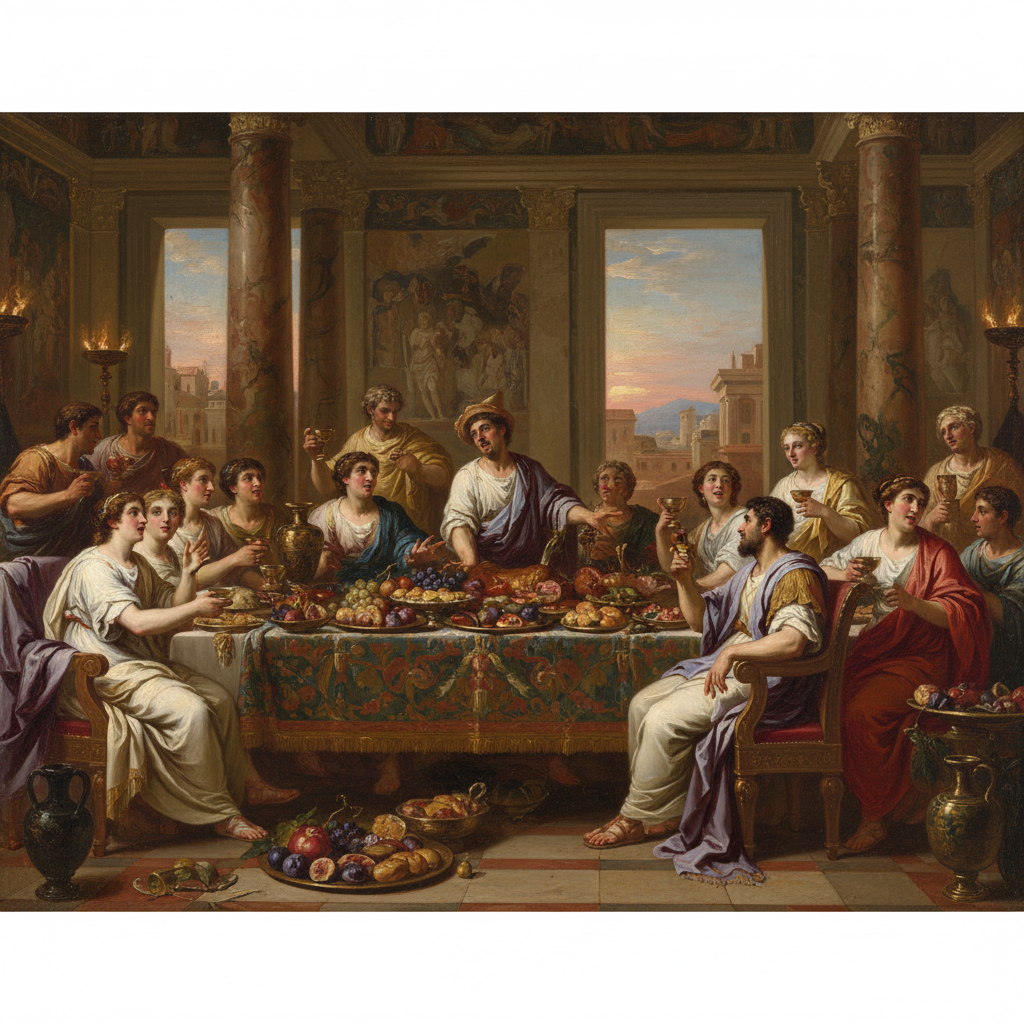 주인과 노예 구분 없이 모두가 즐겼던 고대 로마의 사투르날리아 축제 풍경