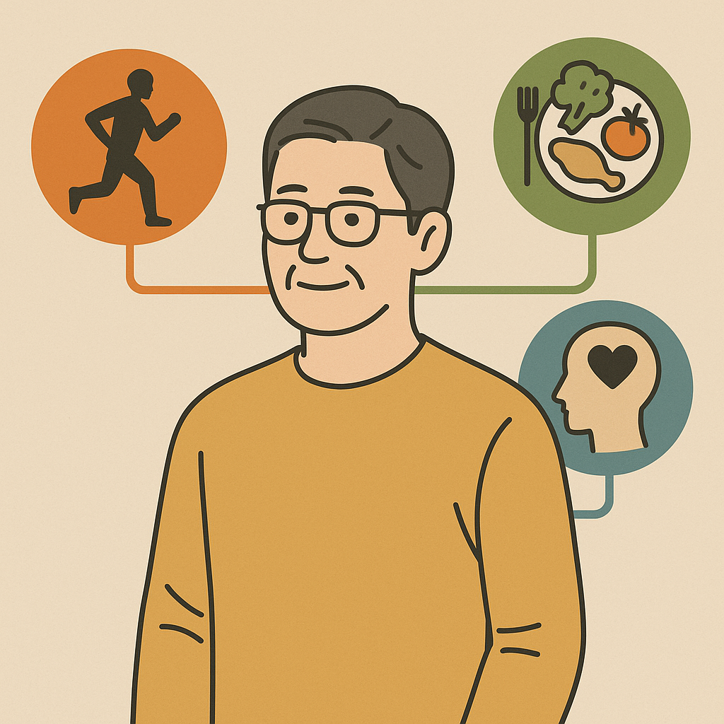 중년층 건강관리 트렌드 (운동, 식단, 마인드케어)