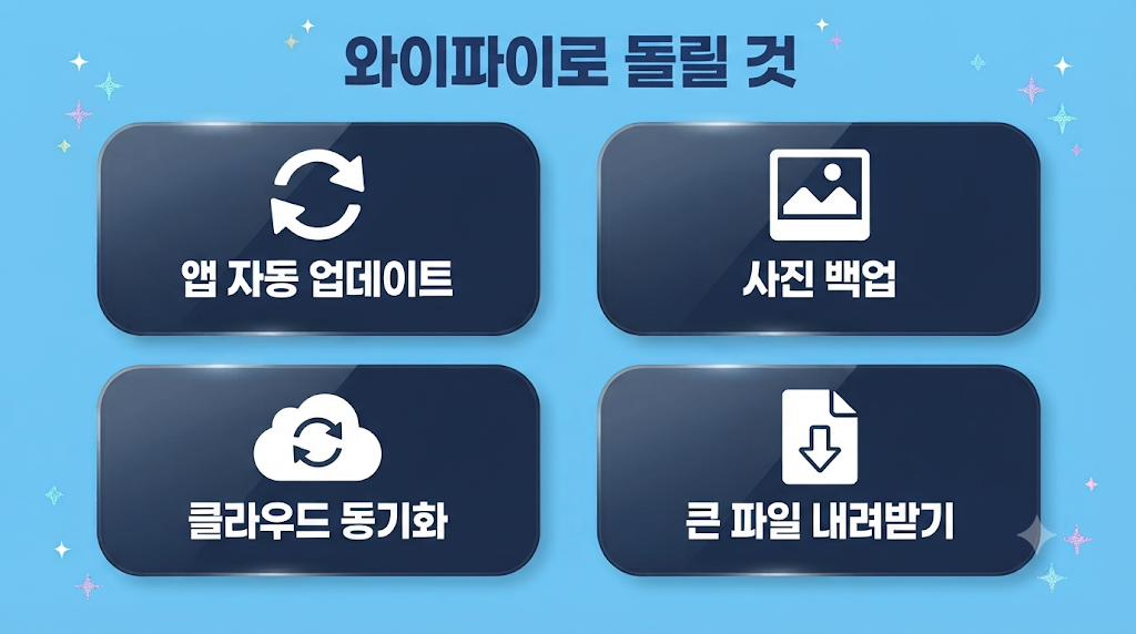 와이파이 연결 시에만 하면 좋은 작업
