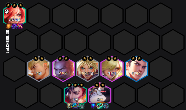 운동장의 정의 가렌 배치 및 포지셔닝 팁 좌측 배치 예시