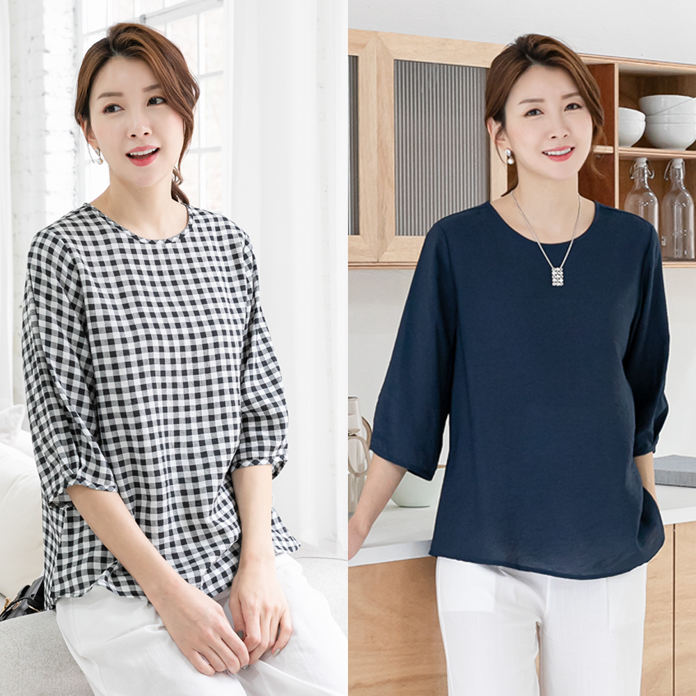 우일인견 여름 인견 엄마옷 셔링 블라우스 1006596939