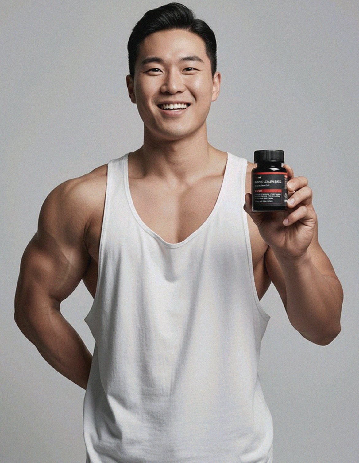 Korean Asian man in 40s working energetically at small business office