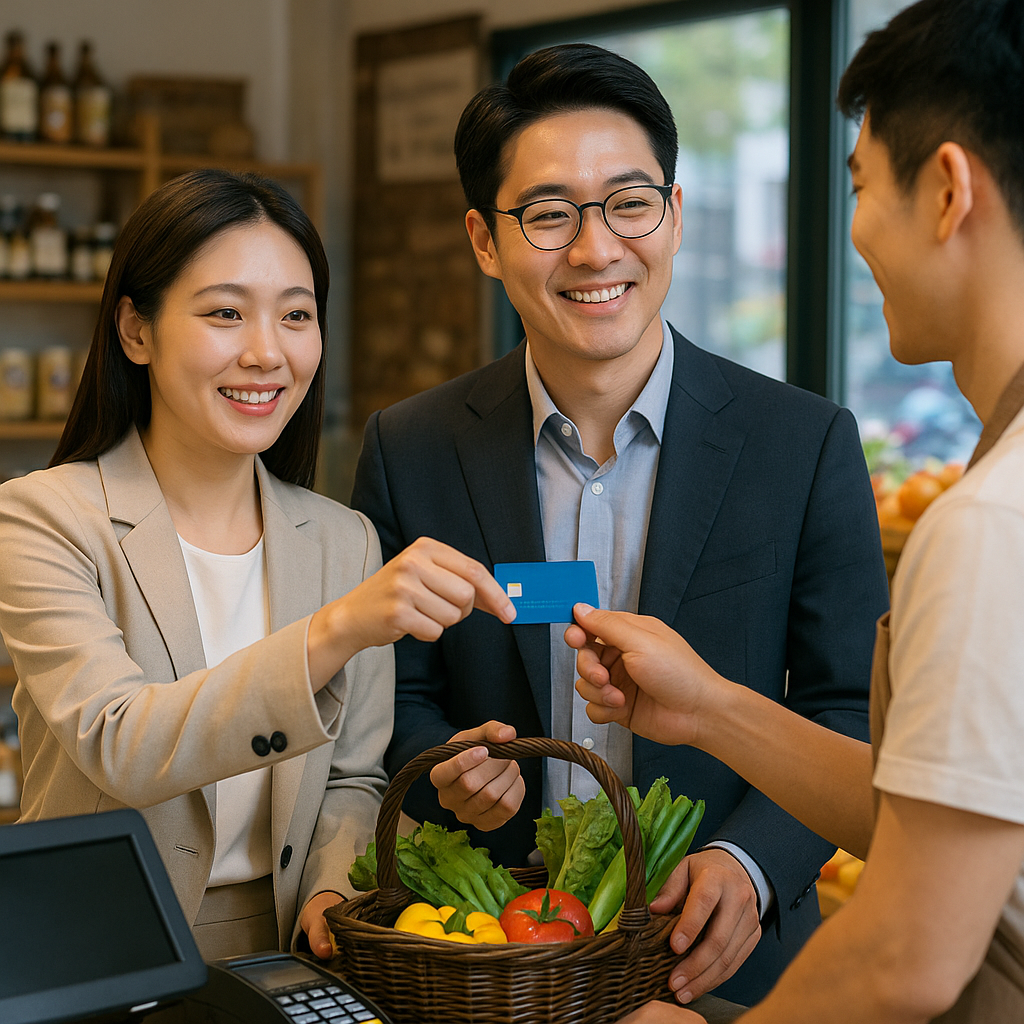 소상공인 매장에서 소비쿠폰 사용하는 직장인 부부