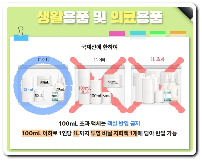 생활용품-의료용품-액체류-국제선-주의사항