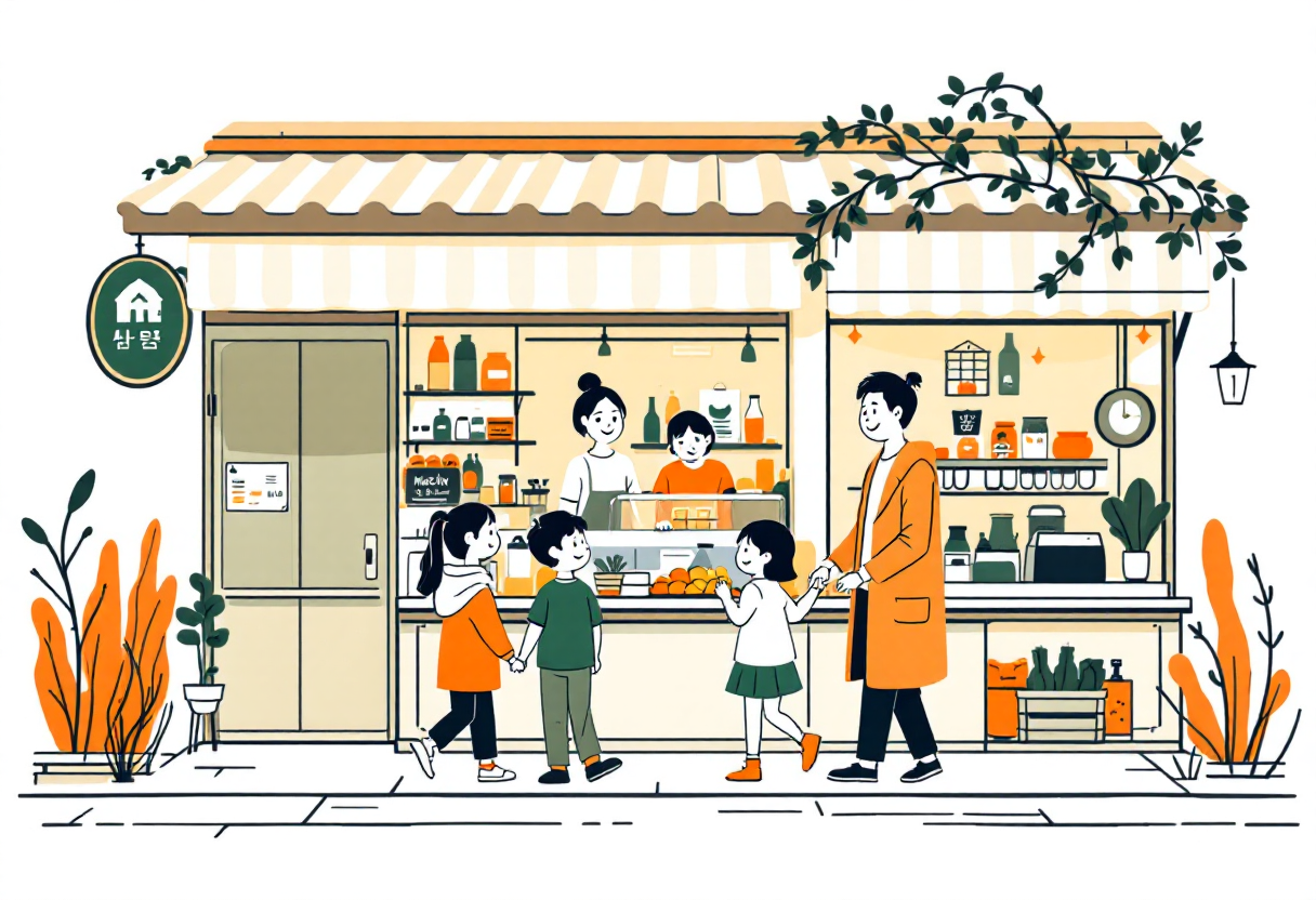 가게에서 구매하는 사람모습