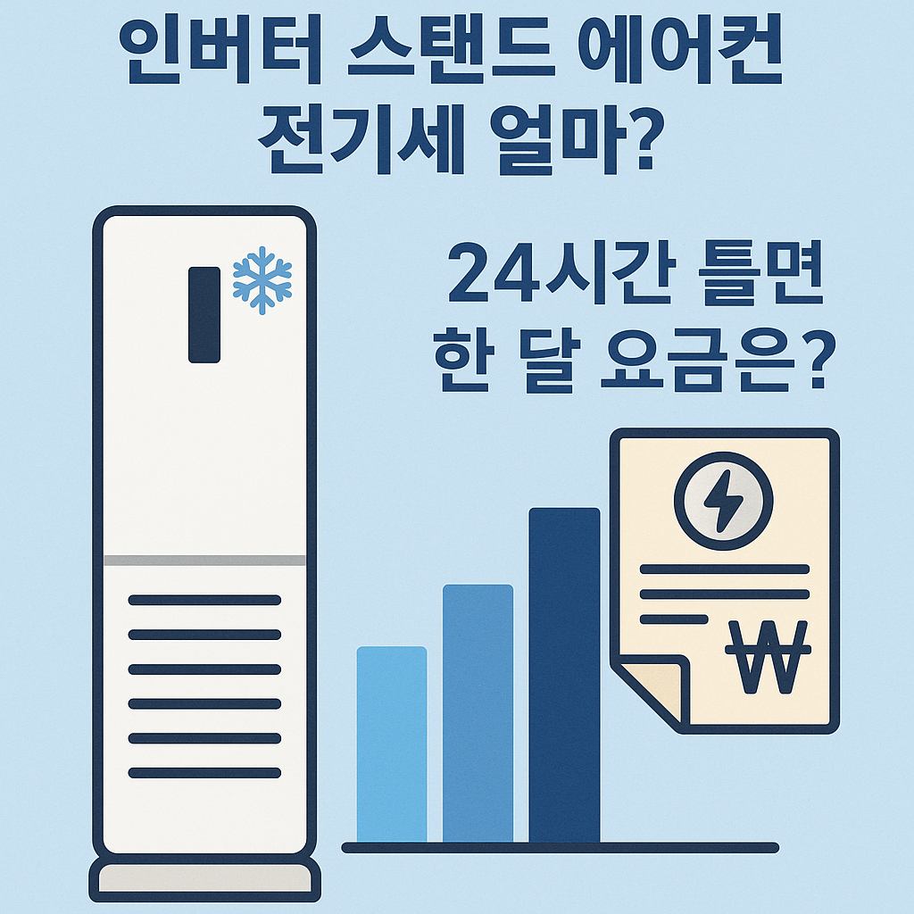 ❄인버터 스탠드 에어컨 전기세 얼마? 24시간 틀면 한 달 요금은?📊