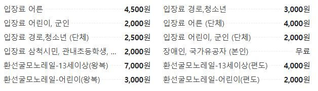환선굴 입장료