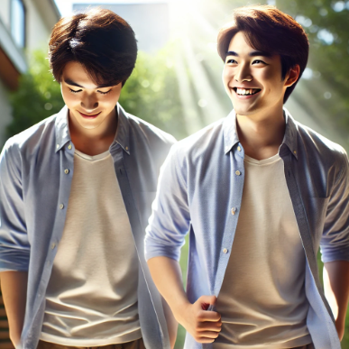 밝게 웃고 있는 남자