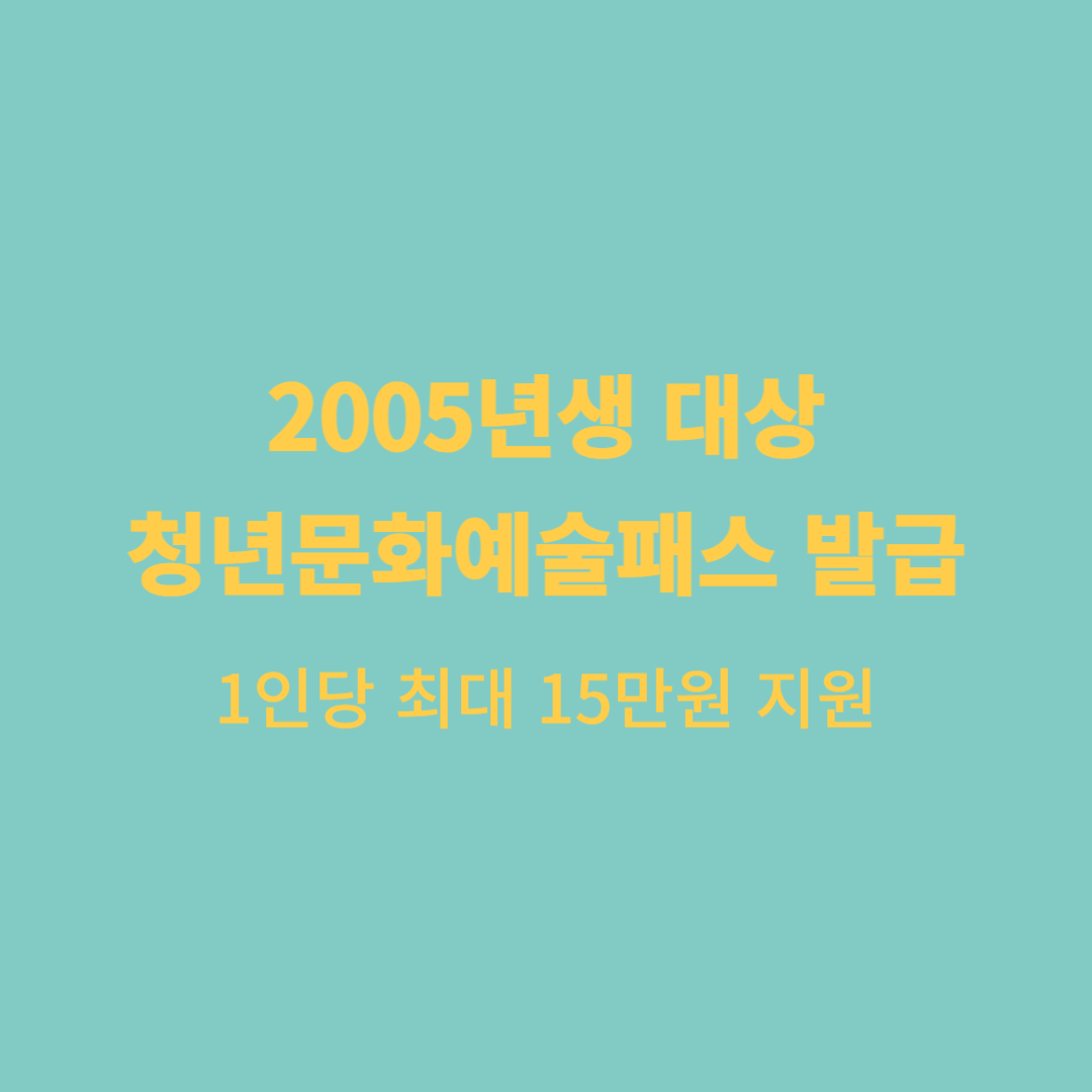 청년문화예술패스 지원