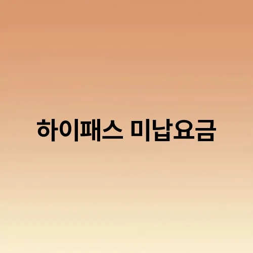 하이패스 미납요금