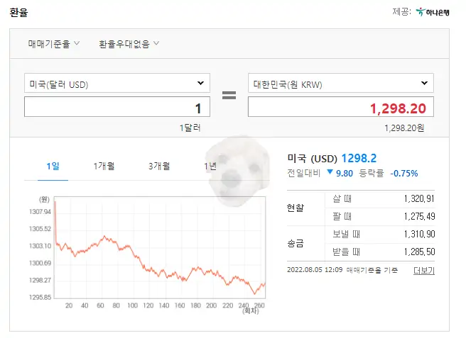 원달러 환율 차트