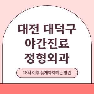 대전 대덕구 야간진료 늦게까지 하는 정형외과 병원 (18시 이후 늦게까지하는 병원)