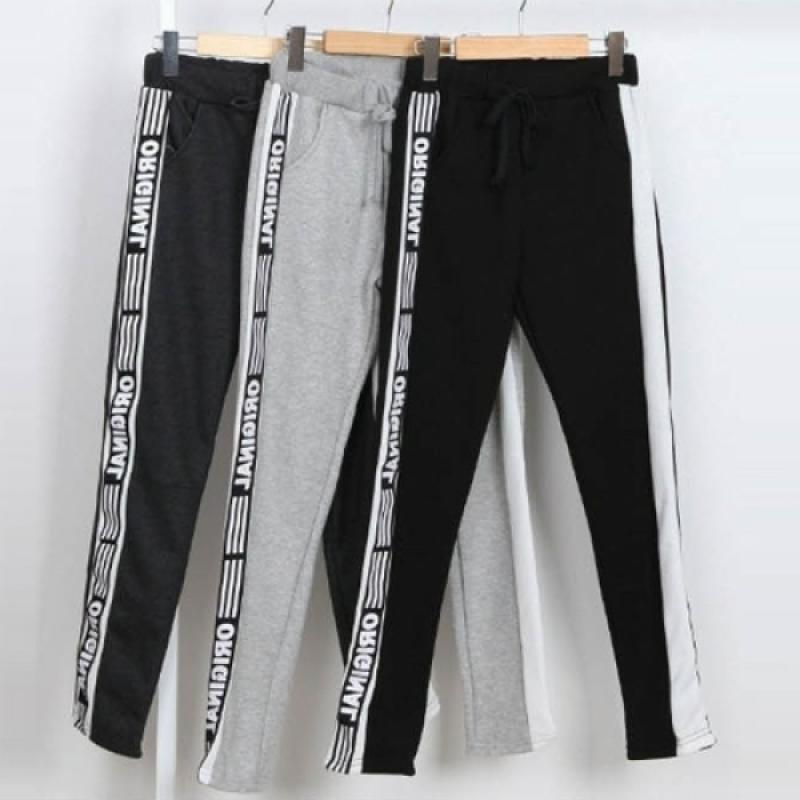 여자 긴바지 실내운동복 옆선 포인트 오리지날 영문