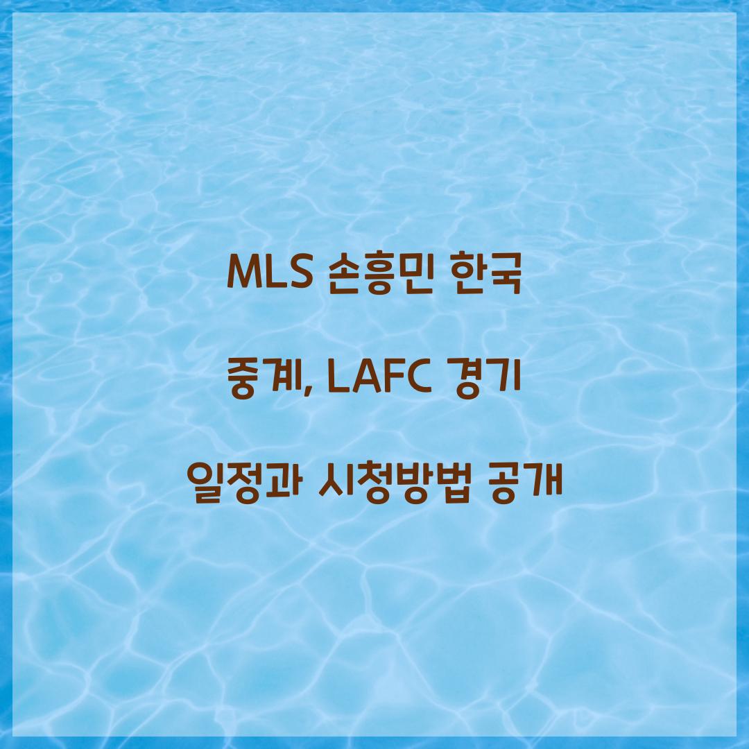 MLS 손흥민 한국 중계