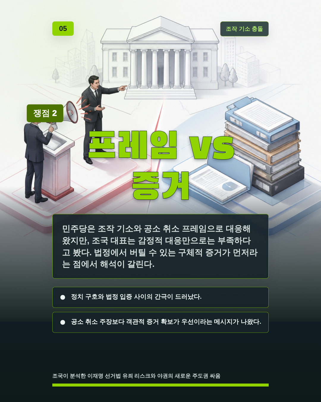 프레임 vs 증거