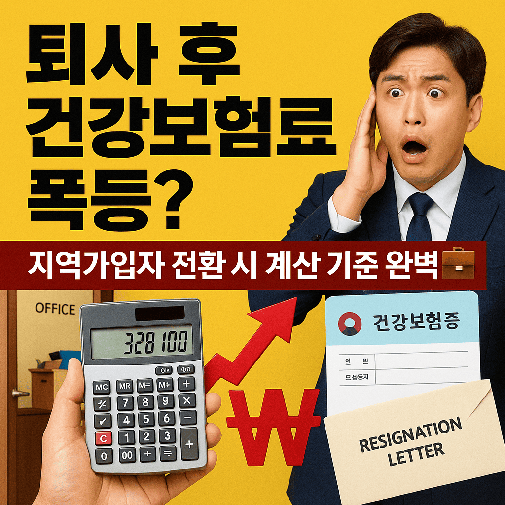 퇴사 후 건강보험료 폭등 지역가입자 전환 시 계산 기준 완벽정리 💼