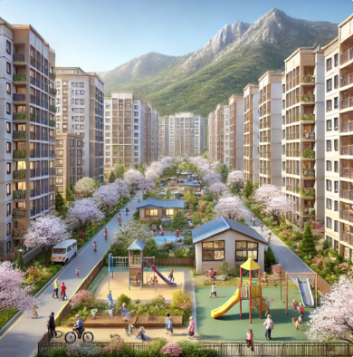 도봉구 벗꽃핀 아파트 이미지