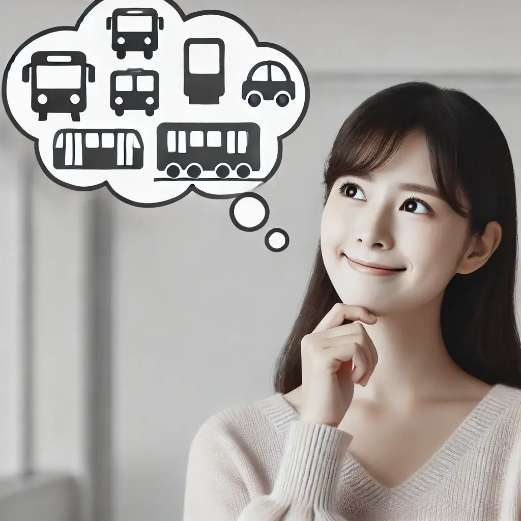 대중교통을 생각하는 여성