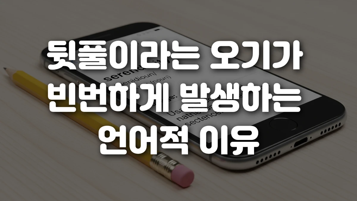 뒷풀이라는 오기가 빈번하게 발생하는 언어적 이유