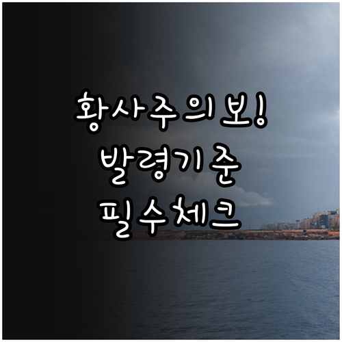 기상청 황사 주의보 경보 발령 기준 ..