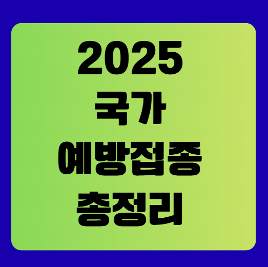 2025년 국가예방접종 총정리