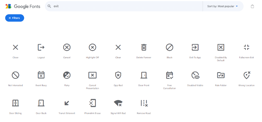 Google Material Icons 검색