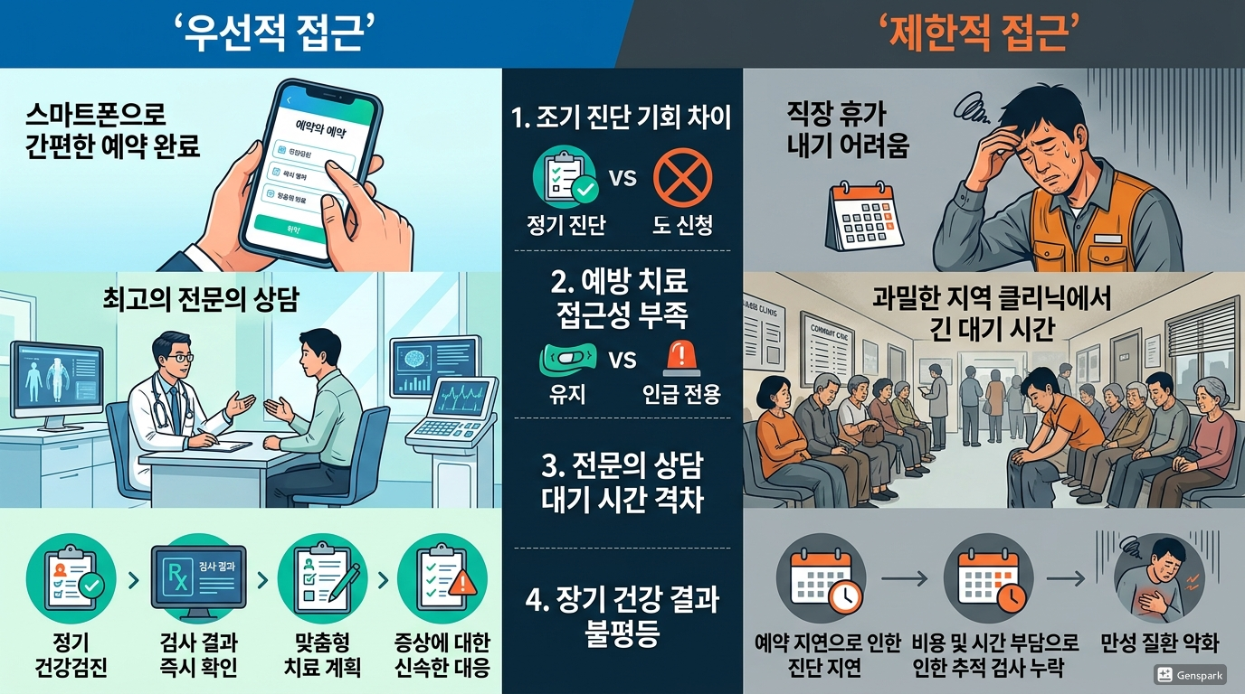 의료 접근성 차이가 만드는 결과