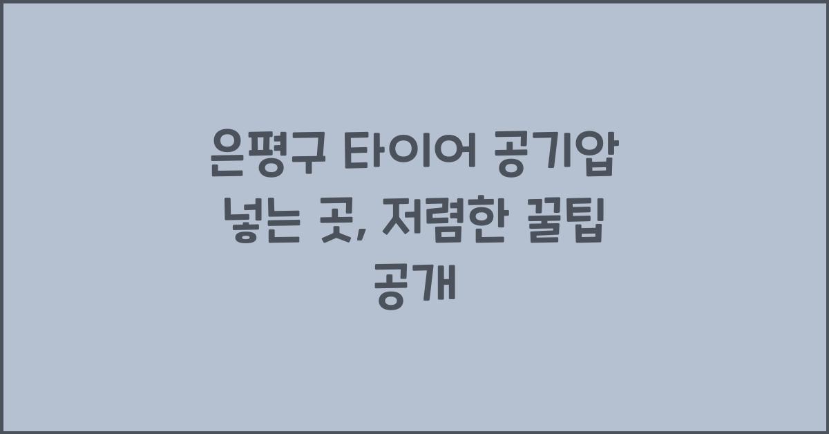 은평구 타이어 공기압 넣는 곳
