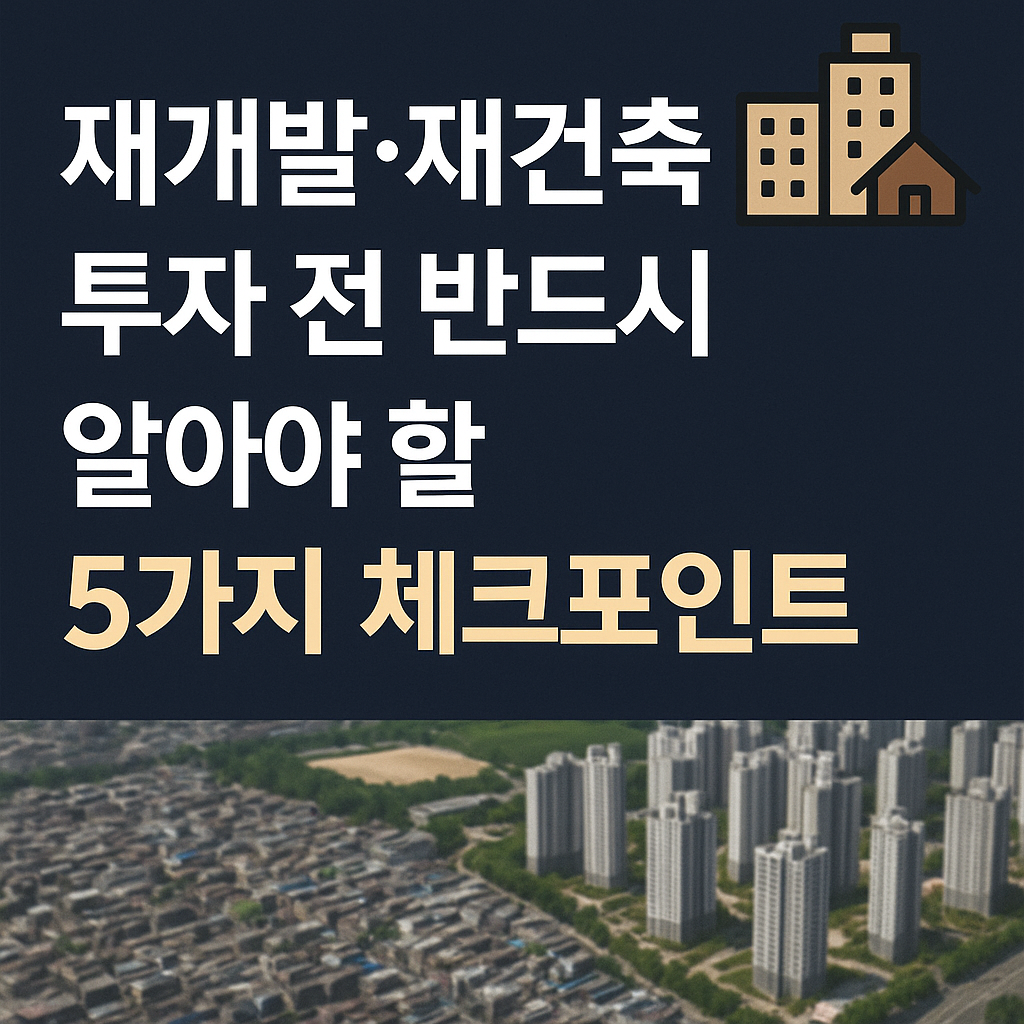 재개발·재건축 투자, 놓치면 후회하는 5가지 필수 체크포인트