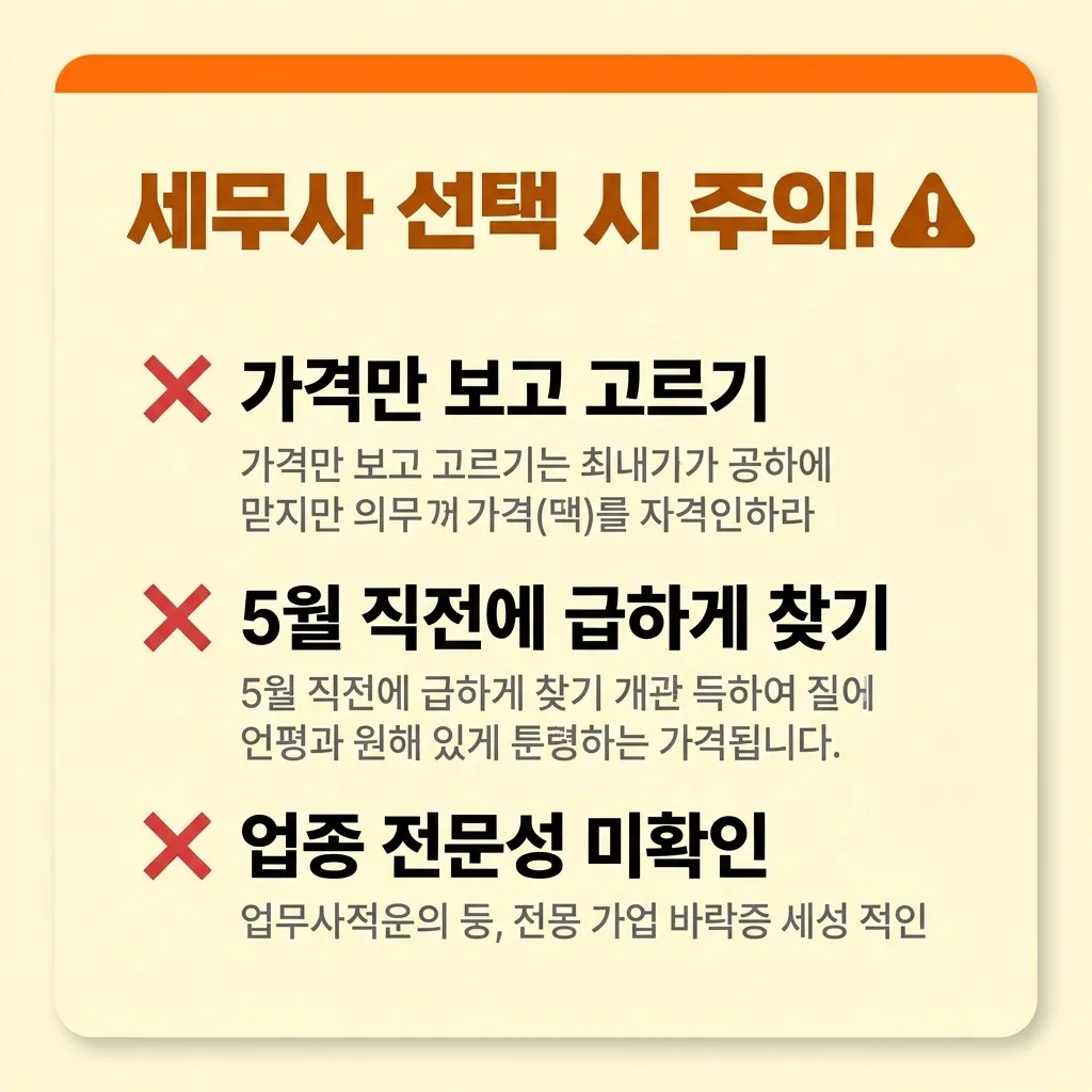 세무사 선택 시 확인해야 할 체크리스트 요약
