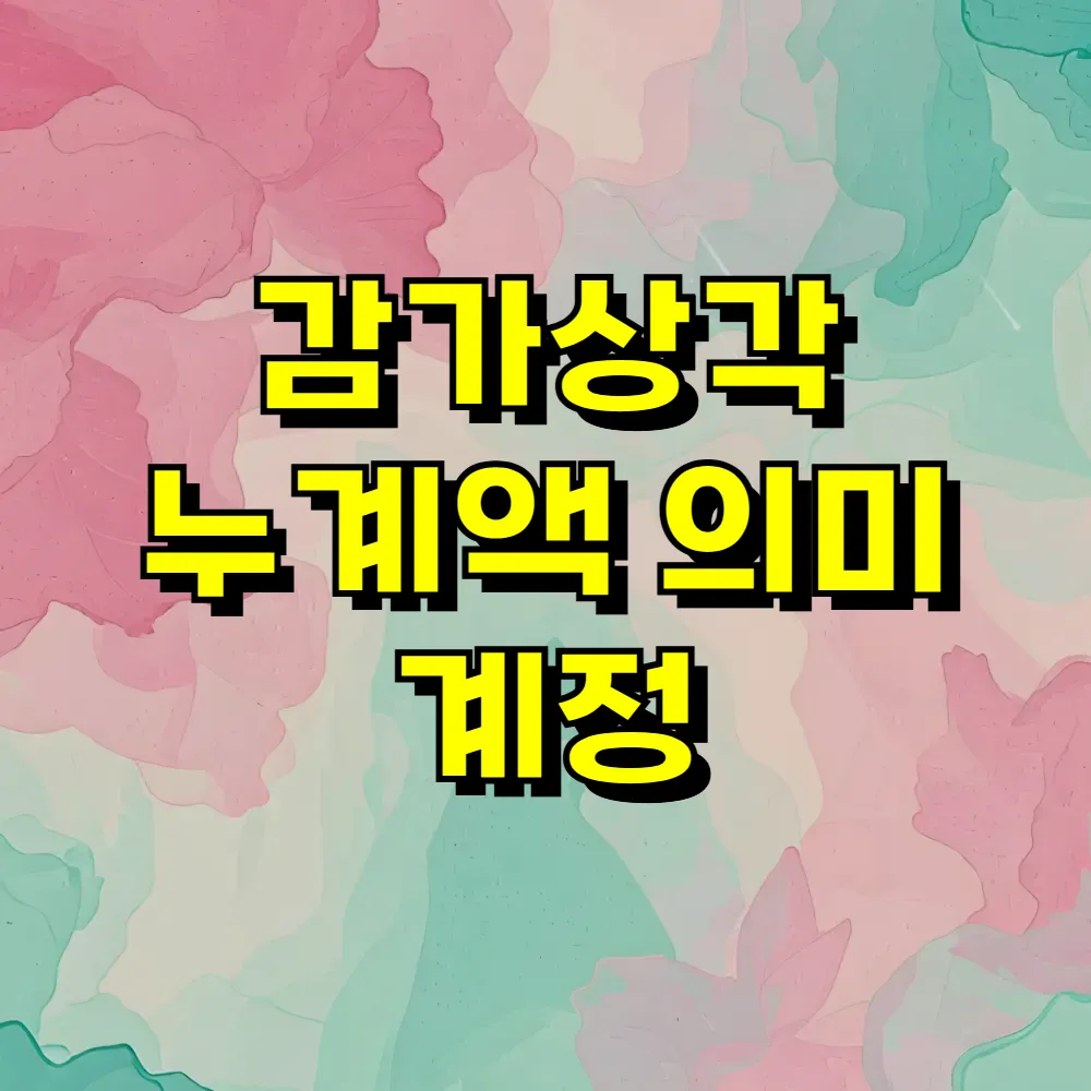 감가상각 누계액 의미 계정