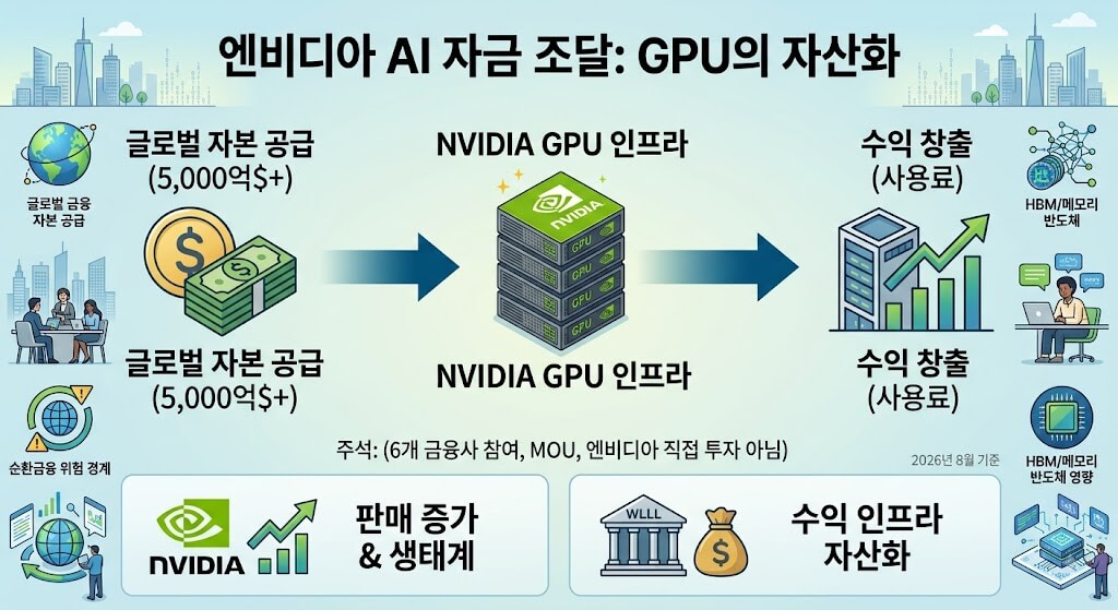엔비디아 5000억달러 AI 자금조달 추진, 월가 6개사가 GPU에 주목한 이유