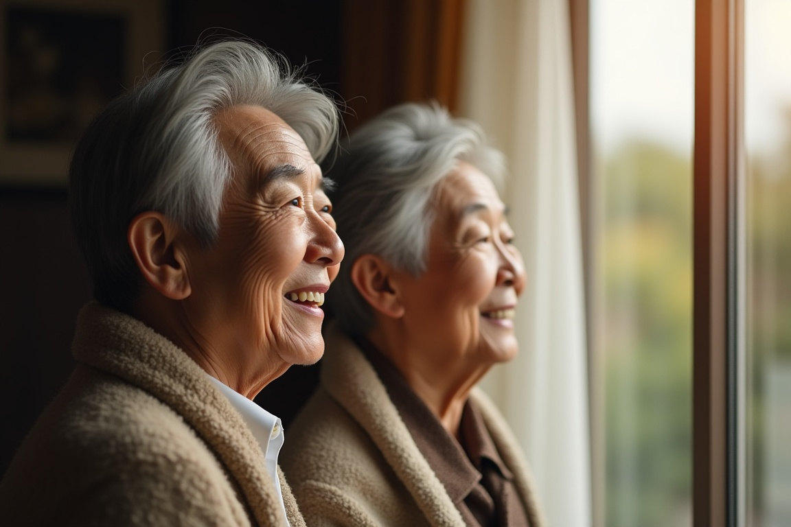 환하게 웃는 부모님