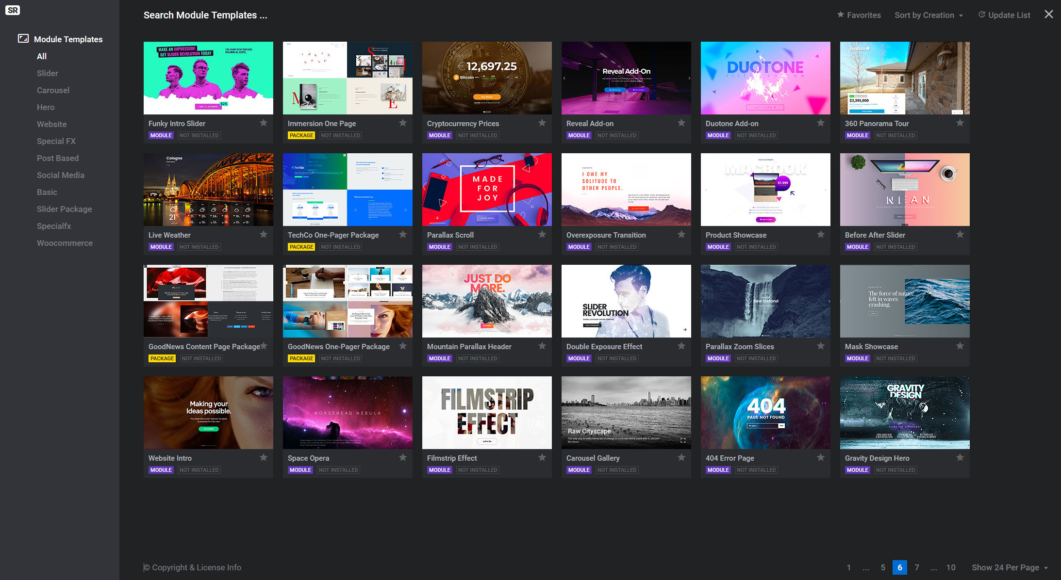 레볼루션 슬라이더 템플릿