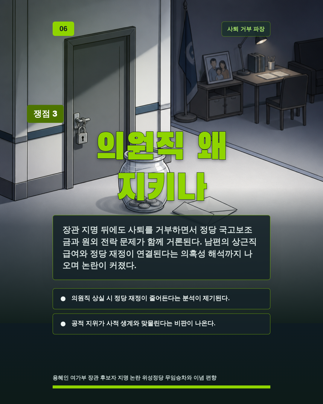 의원직 왜 지키나