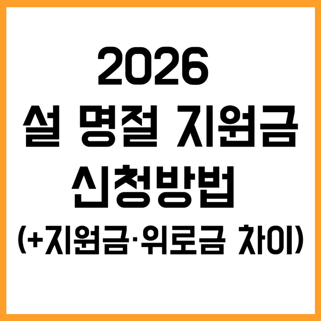 2026 설 명절 지원금 신청방법 💸 (+지원금 &middot; 위로금 차이)
