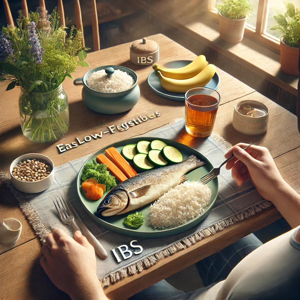 과민성 대장증후군 완화를 위한 편안한 식사 장면 이미지