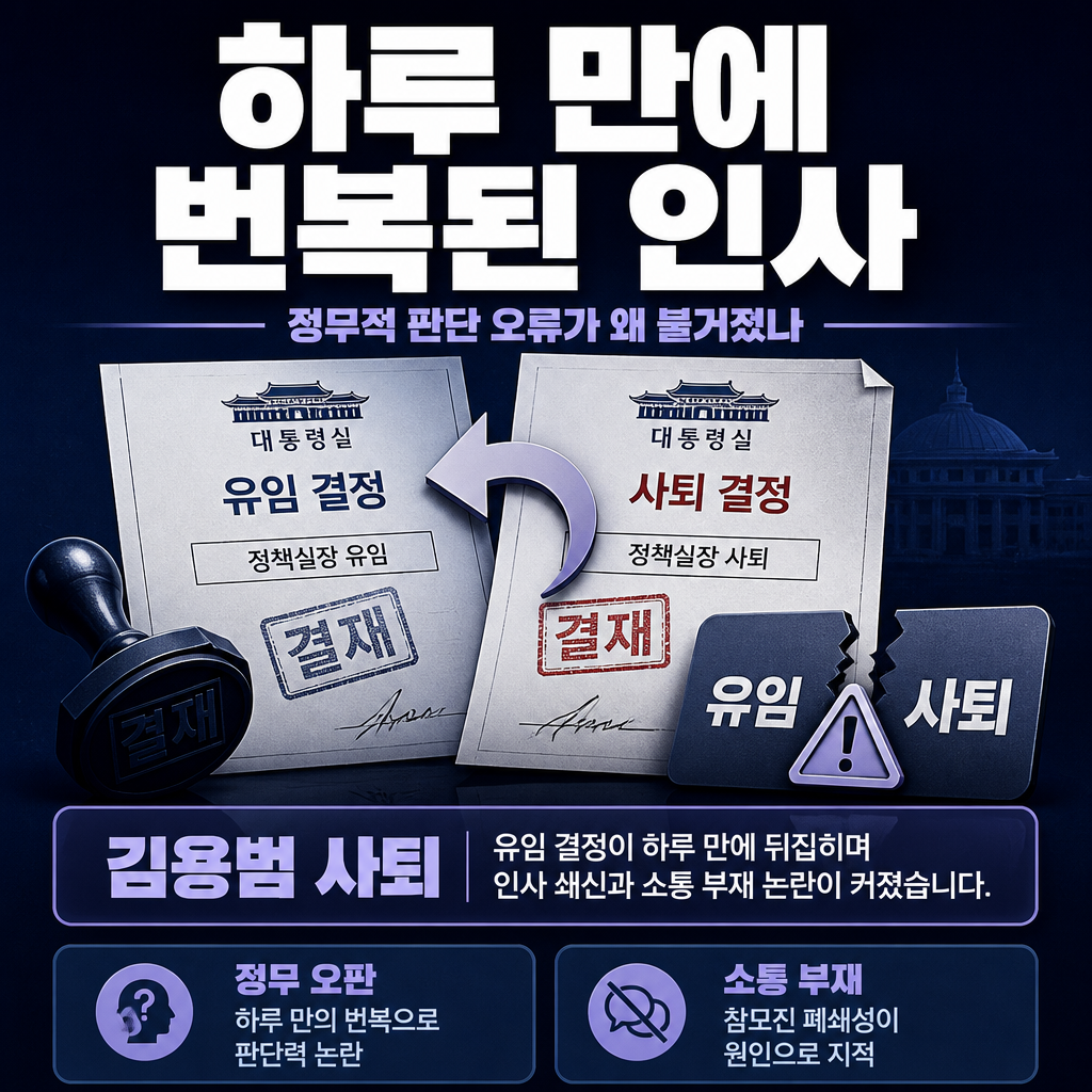 하루 만에 번복된 인사