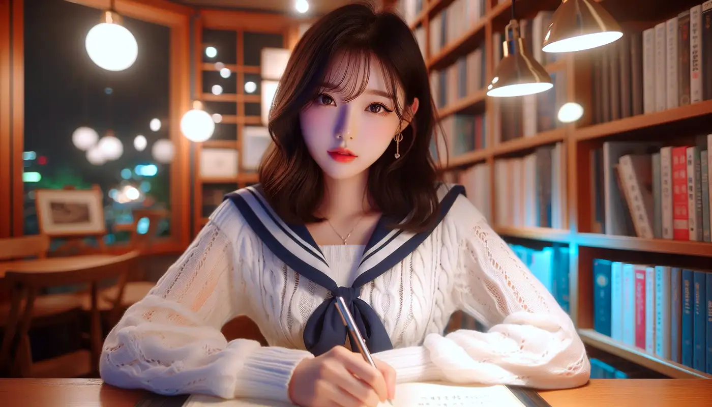 자소서-소제목-쓰는법으로-글쓰기하는-여성의-모습