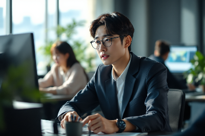 직장에서-컴퓨터를-보며-일하는-직장인