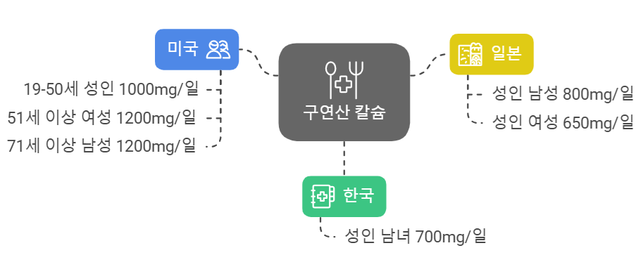 구연산 칼슘 일일 권장 섭취량