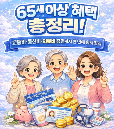 65세 이상 혜택 총정리! 교통비&middot;통신비&middot;의료비 감면까지 한 번에