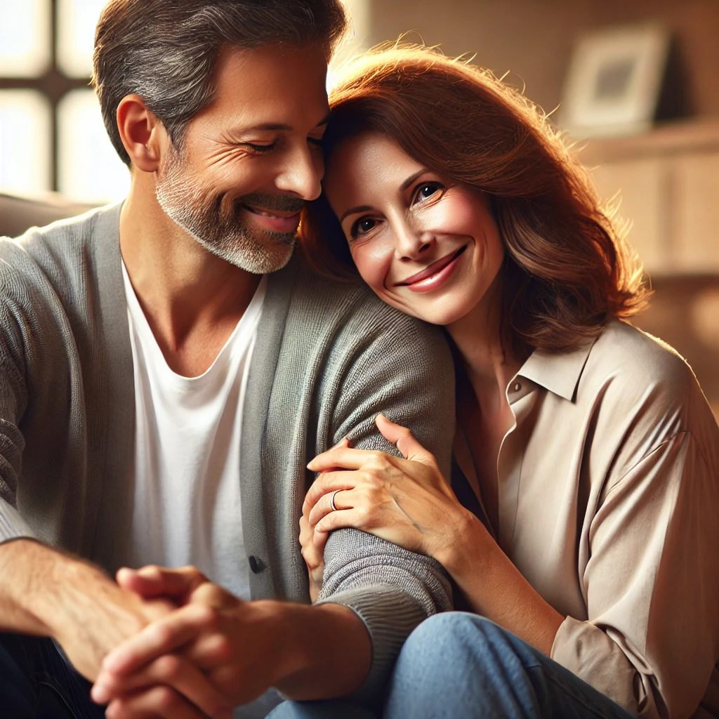 인상좋은 중년 부부의 모습 그림