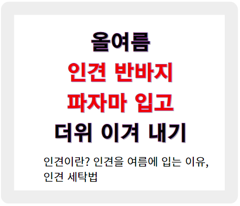 올여름 인견 반바지 파자마 입고 더위 이겨 내기