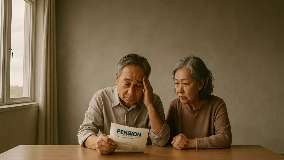 연금 수령액을 계산하며 고민하는 모습