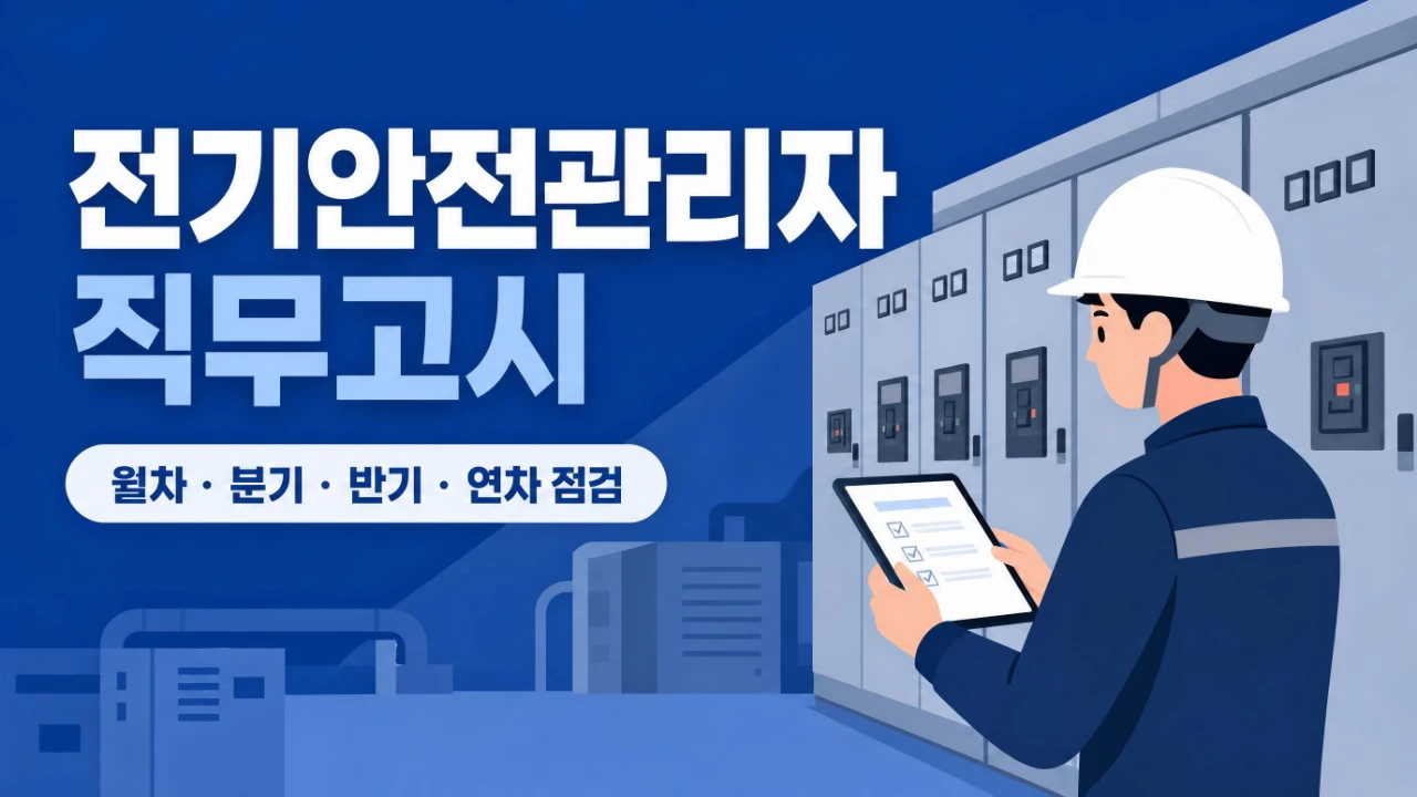 전기안전관리자 직무고시 월차 분기 반기 연차 점검주기를 설명하는 이미지