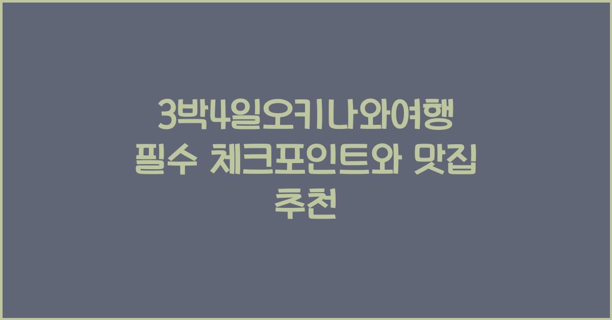 3박4일오키나와여행