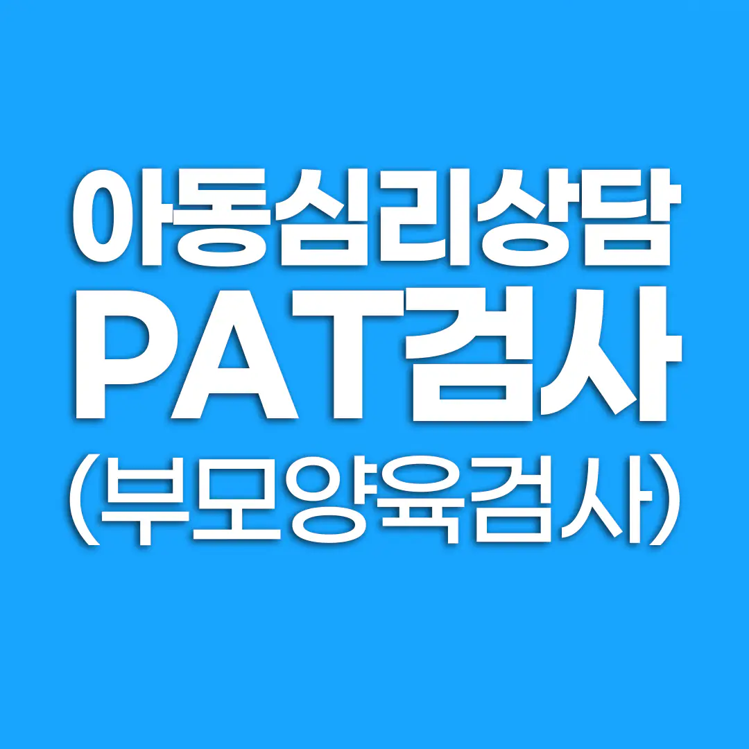 아동심리상담센터 PAT검사 부모양육검사